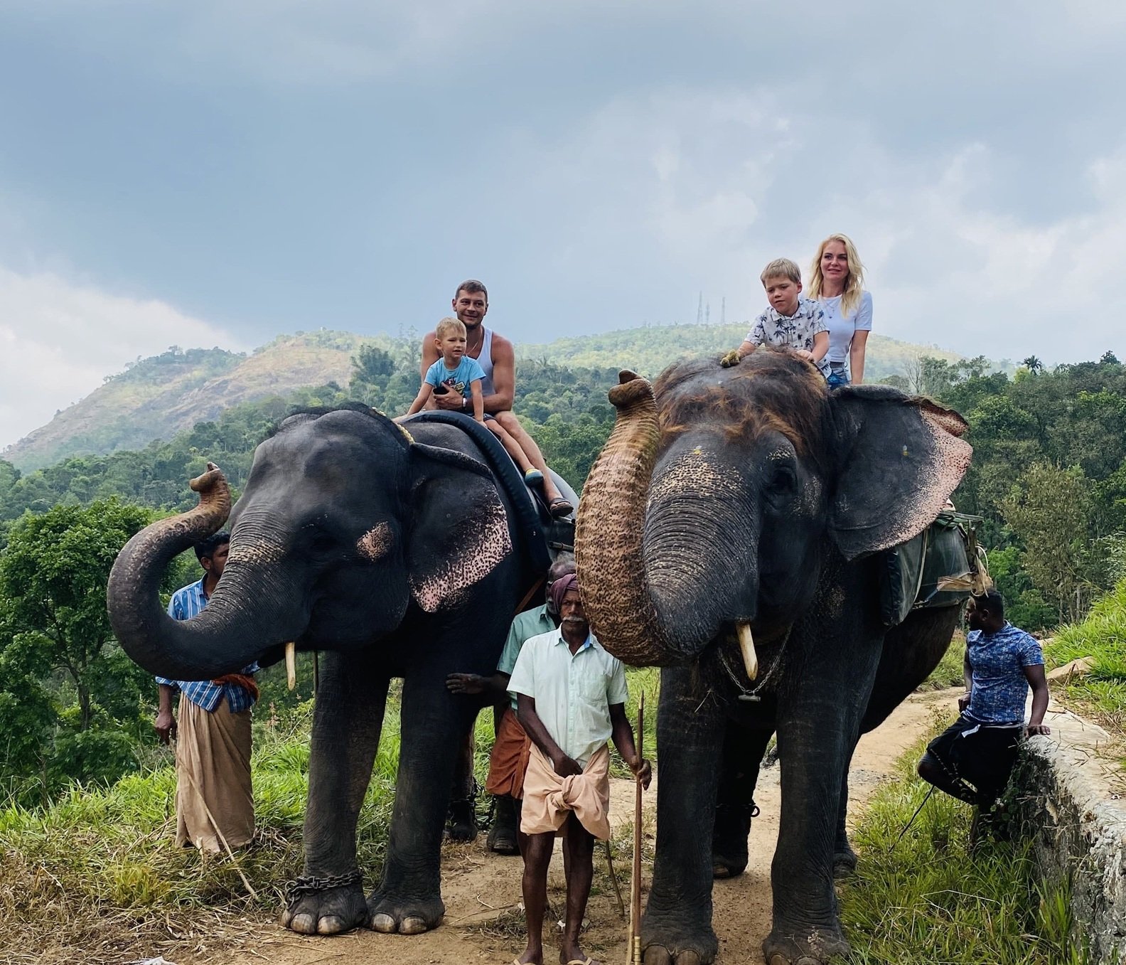 Elephant Ride & Showering activity at an elephant venue in Thekkady
