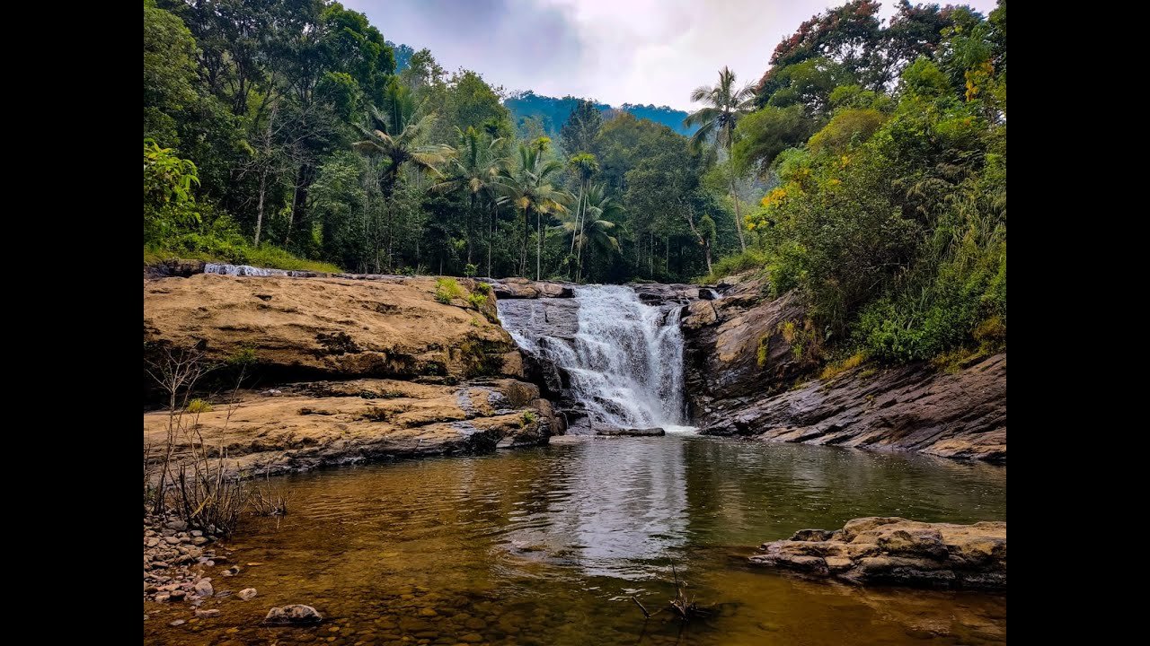 Waterfall scenery in the Idukki region